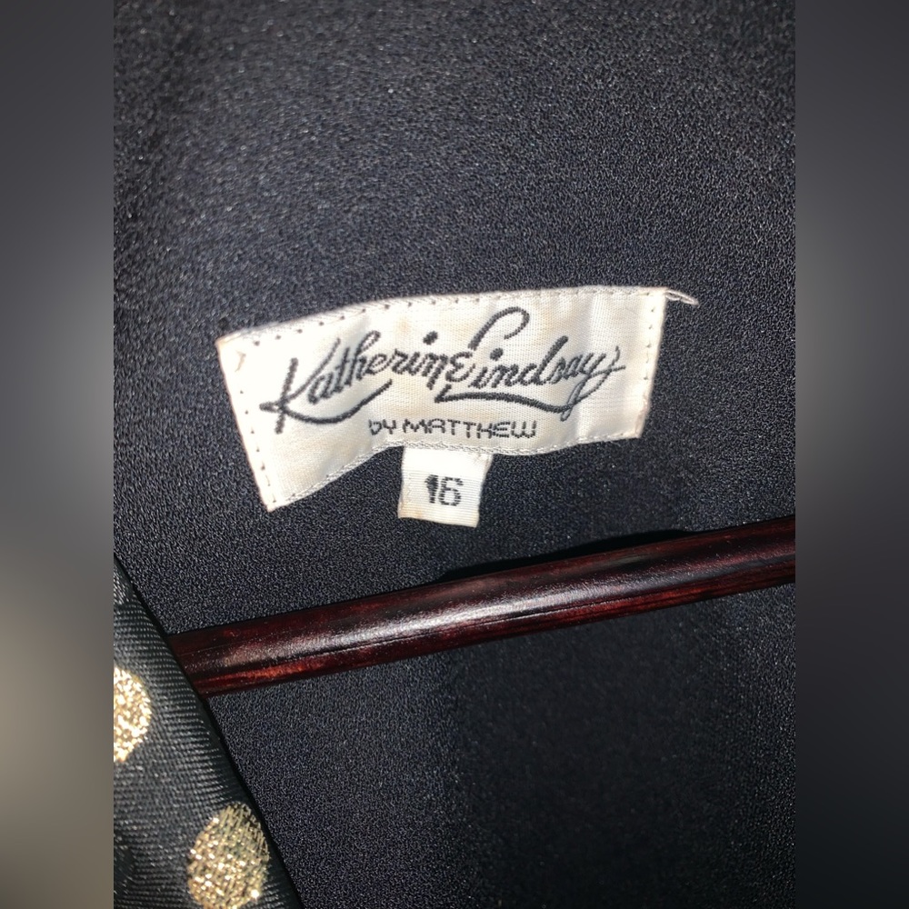 VINTAGE BLACK/GOLD POLKA DOT BLAZER JACKET - Picture 3 of 10